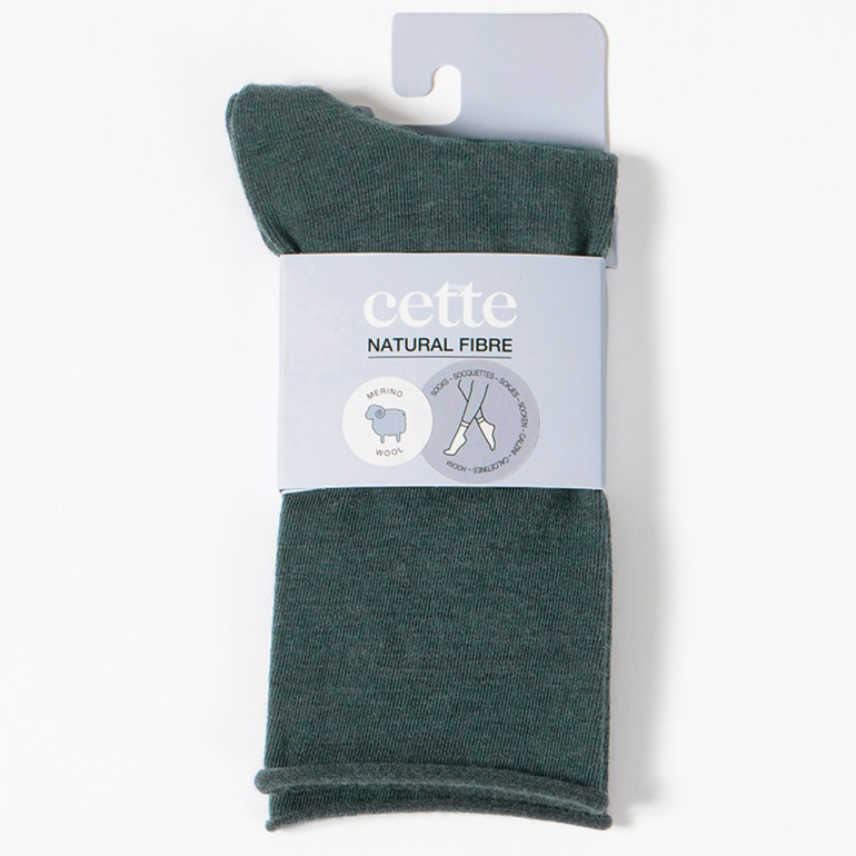 Aoraki Merino Wool Petrol - Petroleumsblå uld strømper fra Cette