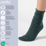 Aoraki Merino Wool Petrol - Petroleumsblå uld strømper fra Cette