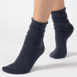 Aoraki Merino Wool Marine - Mørkeblå uld strømper fra Cette