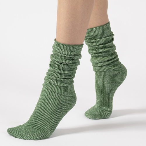 Glitter rib strømper - Irish Green fra CETTE