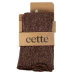 Glitter rib strømper - Walnut fra Cette