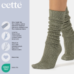 Glitter rib strømper - Olive Green fra CETTE