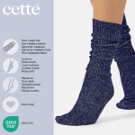 Glitter rib strømper - Navy fra CETTE