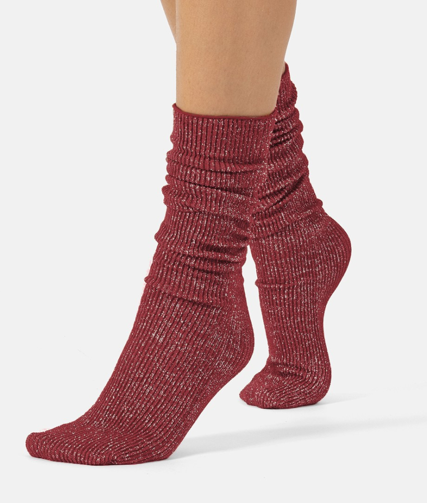 Glitter rib strømper - Cardinal fra CETTE