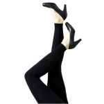 Lange bambus leggings i sort - 401320 fra Festival Strømper