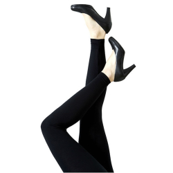 Lange bambus leggings i sort - 401320 fra Festival Strømper