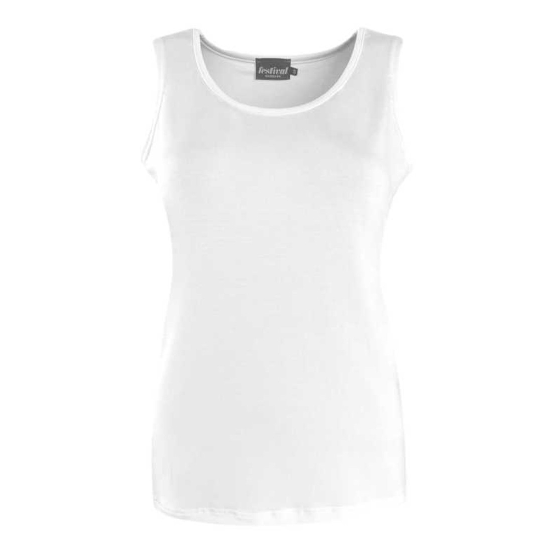 Bambus top i hvid - 610 fra Festival Danmark