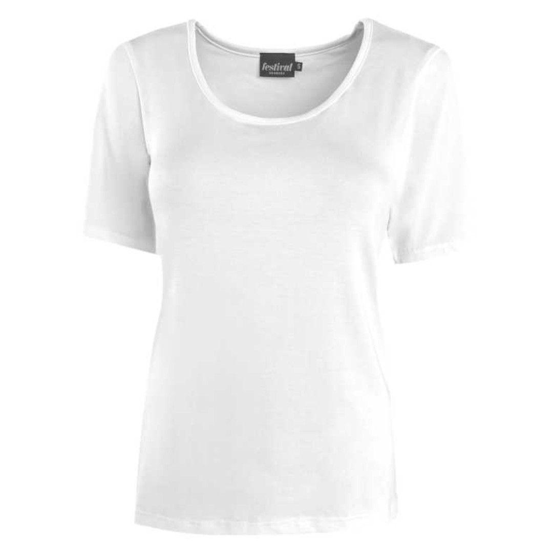 Bambus T-shirt i hvid - 620 - Festival Danmark