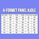 Størrelsesguide A-formet plus size kjole med paneler fra Amamiko