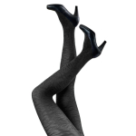 Tykke Sorte Strømpebukser med blonde - Festival 96384 Black