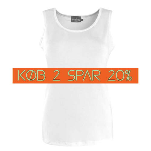 Bambus top i hvid - 610 fra Festival Danmark