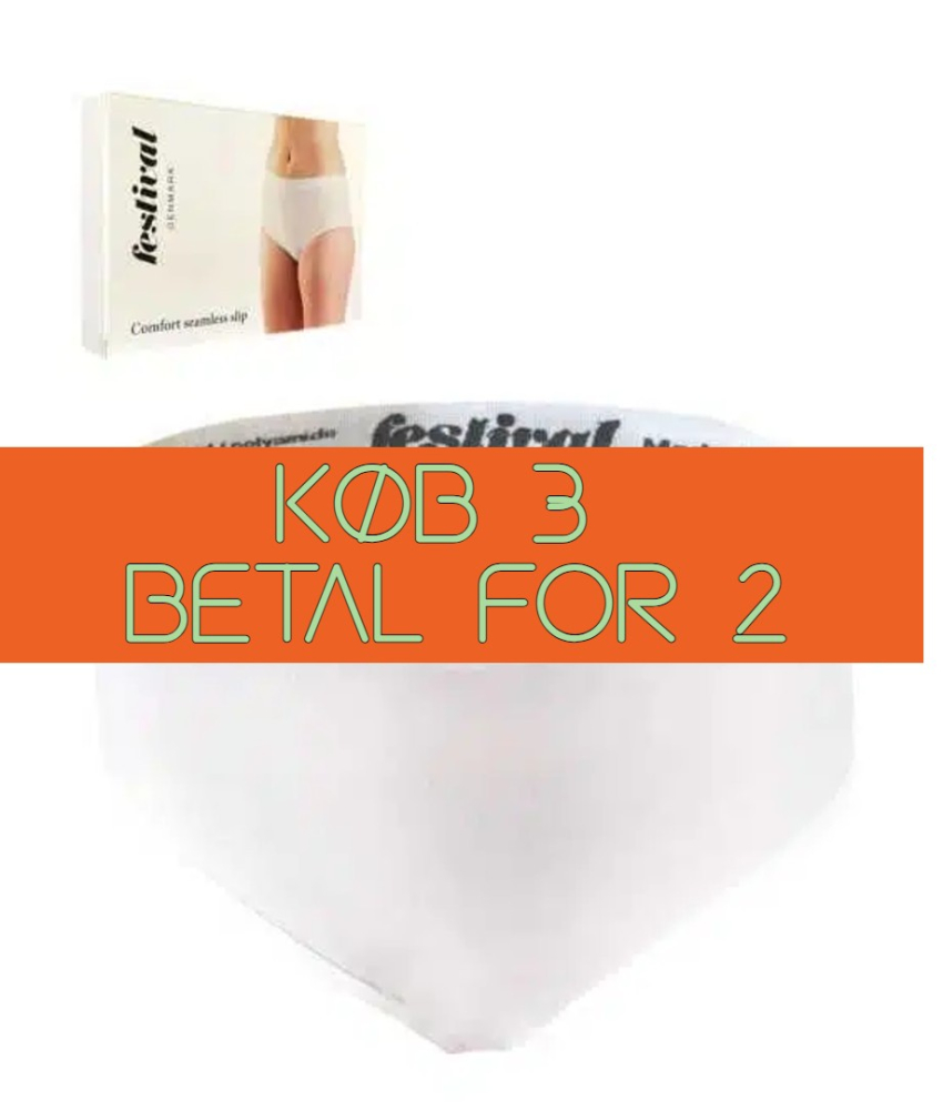 Hvide sømløse plus size trusser i mikrofibre - 507000 fra Festival