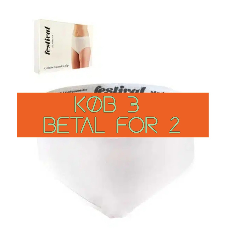 Hvide sømløse plus size trusser i mikrofibre - 507000 fra Festival