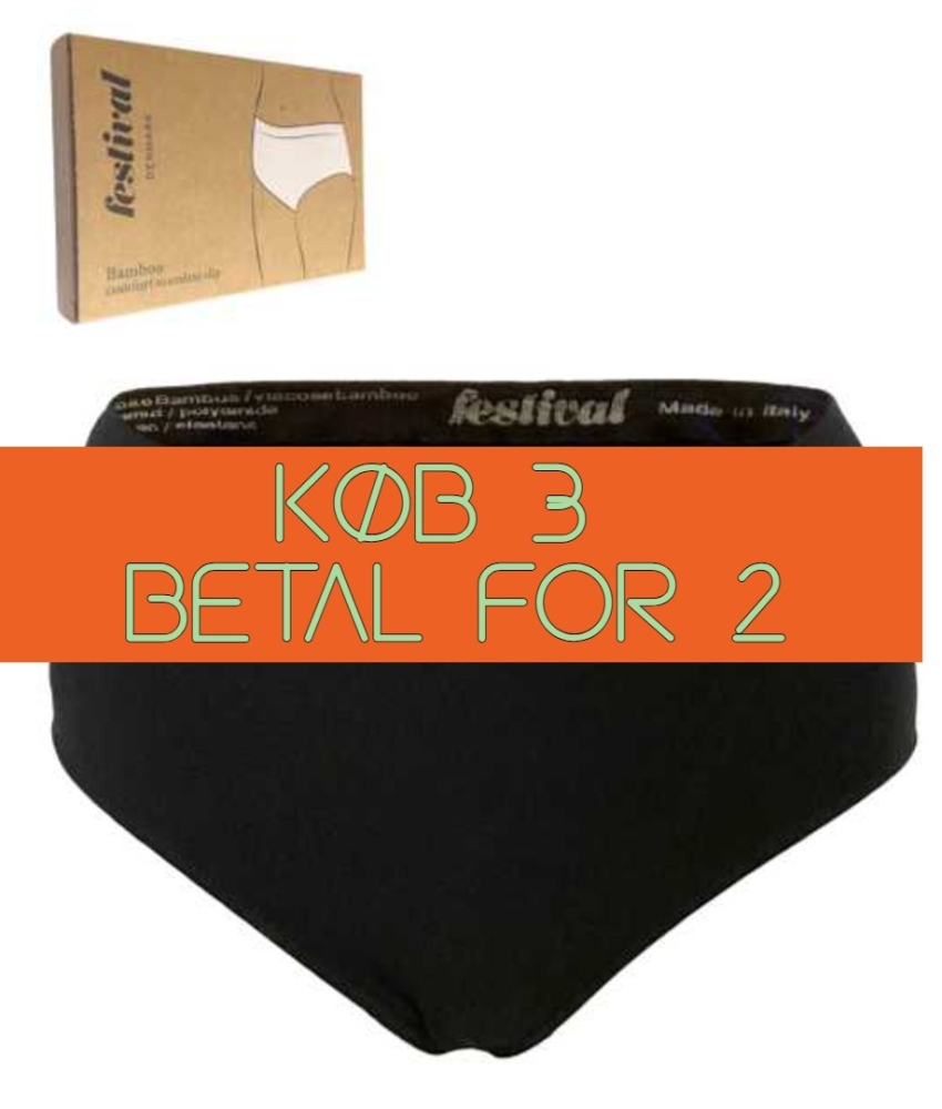 Sorte sømløse plus size trusser i bambus - 530 fra Festival