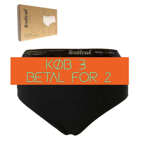 Sorte sømløse plus size trusser i bambus - 530 fra Festival