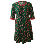 A-formet plus size julekjole - Toya Candy Cane