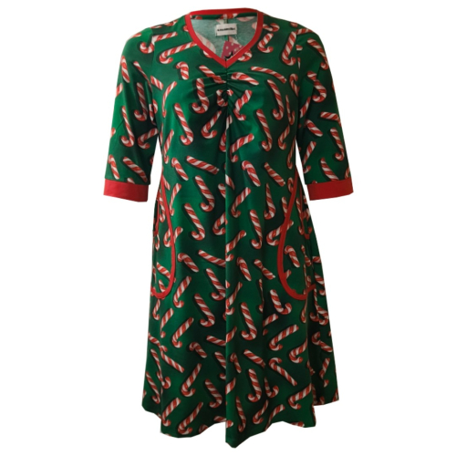 A-formet plus size julekjole - Toya Candy Cane