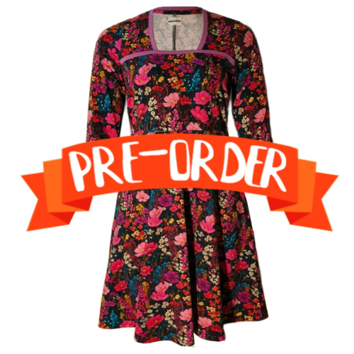 Plus size kjole - Genkei Pink Garden fra Amamiko