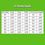 Størrelsesguide A-formet plus size kjole fra Amamiko