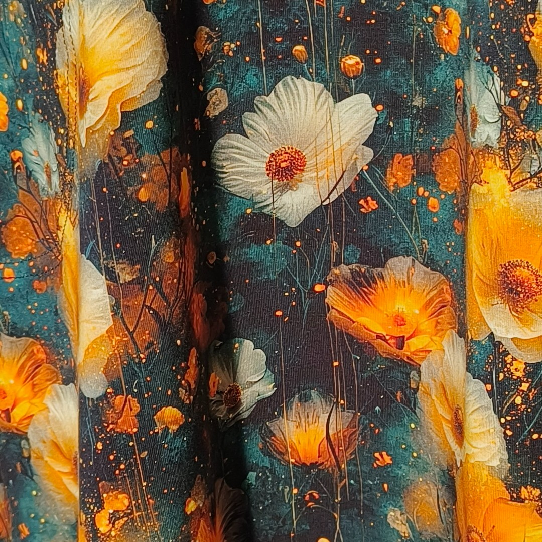 Plus size kjole - Tulla Yellow Flower fra Amamiko