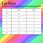 Størrelsesskema - Løstsiddende plus size bluse fra Amamiko