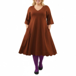 A-formet plus size kjole i varm brun - Nami Terra