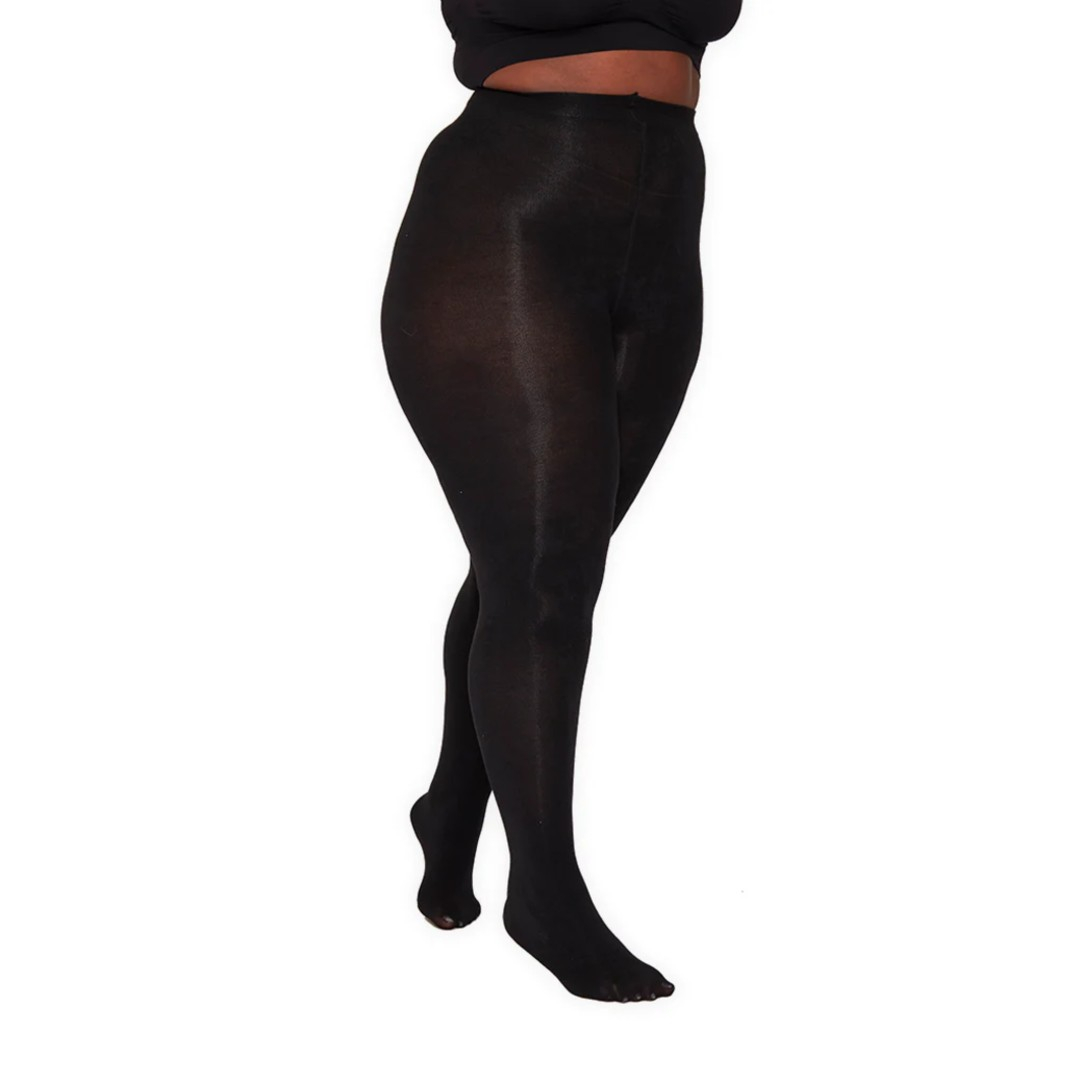 Plus size strømpebukser i sort modal designet specielt til plus size kvinden fra Pamela Mann