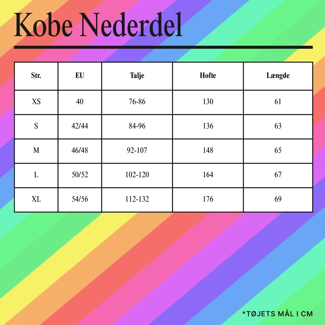 Størrelsesskema - Plus size Nederdel i store størrelser fra Amamiko