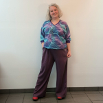 Løstsiddende bukser med regulerbar talje - Mauve