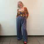 Løstsiddende bukser med regulerbar talje - Light Blue