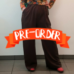 Løstsiddende bukser med regulerbar talje - Brown