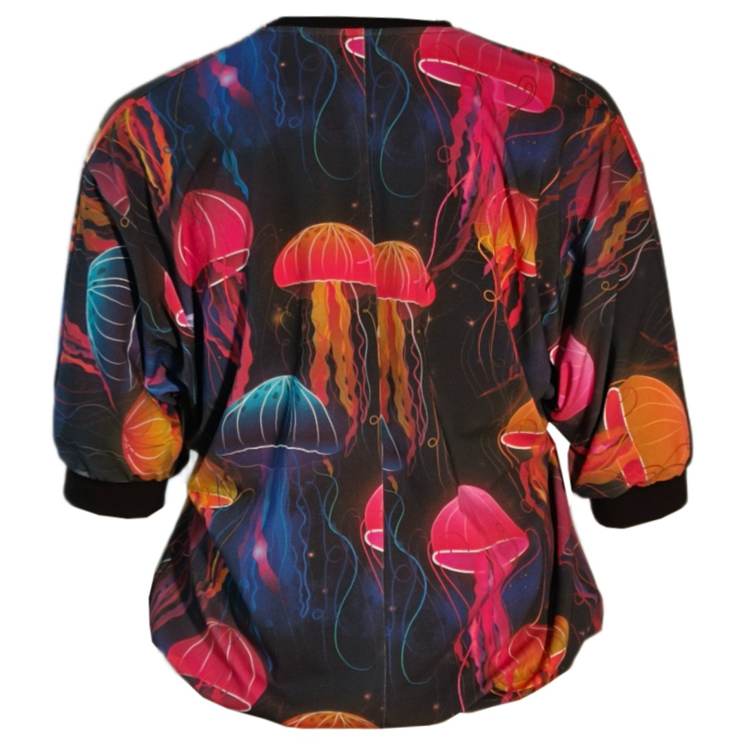Botan Bluse - Jellyfish. Løstsiddende plus size bluse fra Amamiko