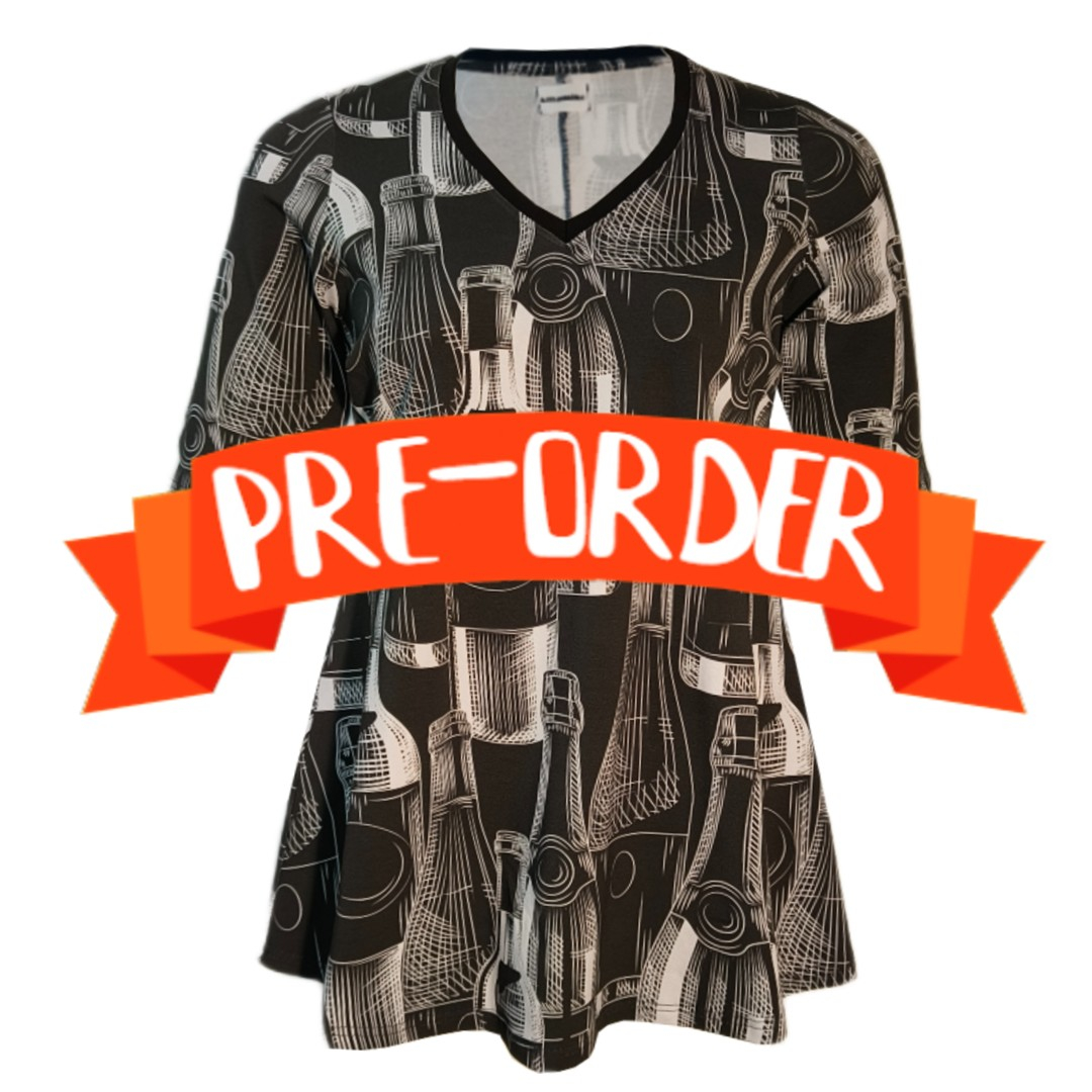 Sakura Bluse - Wine o'clock. A-formet bluse fra Amamiko