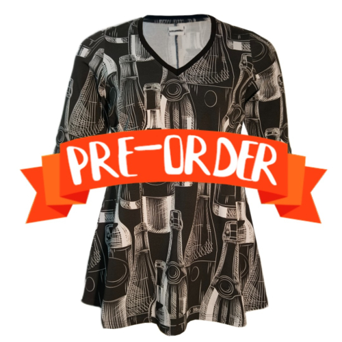 Sakura Bluse - Wine o'clock. A-formet bluse fra Amamiko