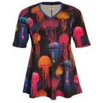 Sakura Bluse - Jellyfish. Bluse med A-form fra Amamiko