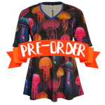 Sakura Bluse - Jellyfish. Bluse med A-form fra Amamiko