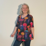 Sakura Bluse - Jellyfish. Bluse med A-form fra Amamiko