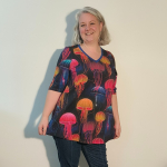 Sakura Bluse - Jellyfish. Bluse med A-form fra Amamiko