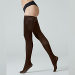 Brune selvsiddende Plus Size strømper - Helsinki 60 denier