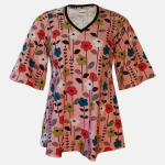 Sakura Soft Pink Flowers – A-formet bluse fra Amamiko med blomstrende power og feminin retro-charme