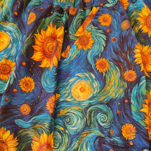 Kobe Blue Sunflower – nederdelen, der spreder ren glæde og tilfører et betagende kunstnerisk udtryk til dit outfit.