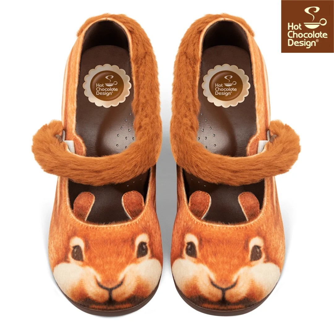 Hot Chocolate Design Midi Heels Nutty Cheeks – Unikke veganske retrohæle
