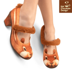 Hot Chocolate Design Midi Heels Nutty Cheeks – Unikke veganske retrohæle