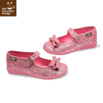 Hot Chocolate Design Pink Diamond Mary Jane – Glitrende veganske flade sko