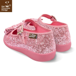 Hot Chocolate Design Pink Diamond Mary Jane – Glitrende veganske flade sko