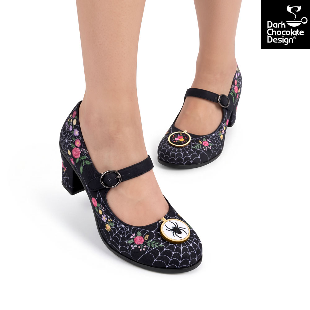Hot Chocolate Design Widows Bloom Midi Heels – Gotiske veganske hæle