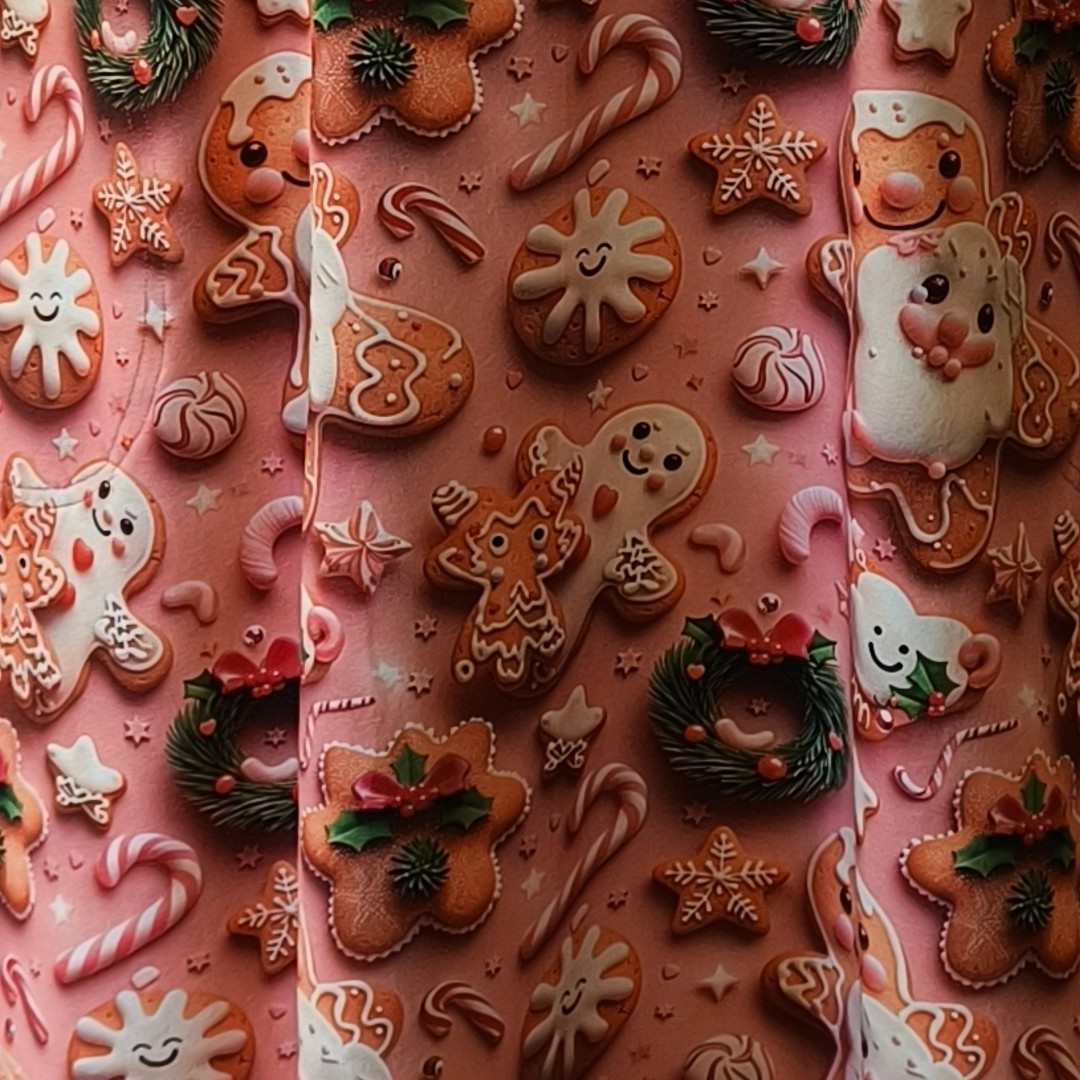 Tokyo Pink Cookies Kjole – Lyserød julekjole med peberkagemænd & lommer